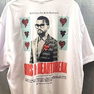 Shaka 808 & Heartbreak Album T Shirt - Kanye West Graphic Tee,  Short Slv 3XL